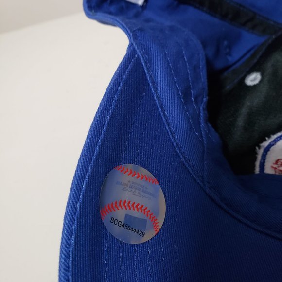 Chicago Cubs Hat Cap Strap Back Blue Gray MLB Cooperstown Fan Favorite Mens NWT - Picture 10 of 12